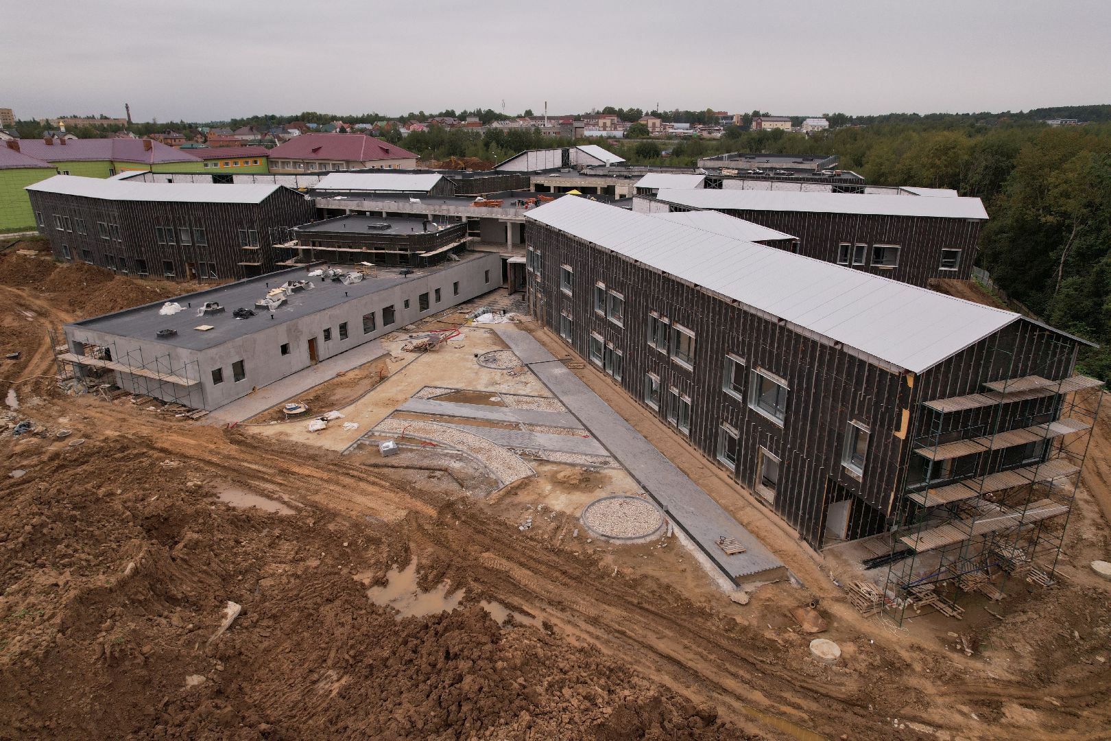 центр, глухие,строительство, видео с коптера,