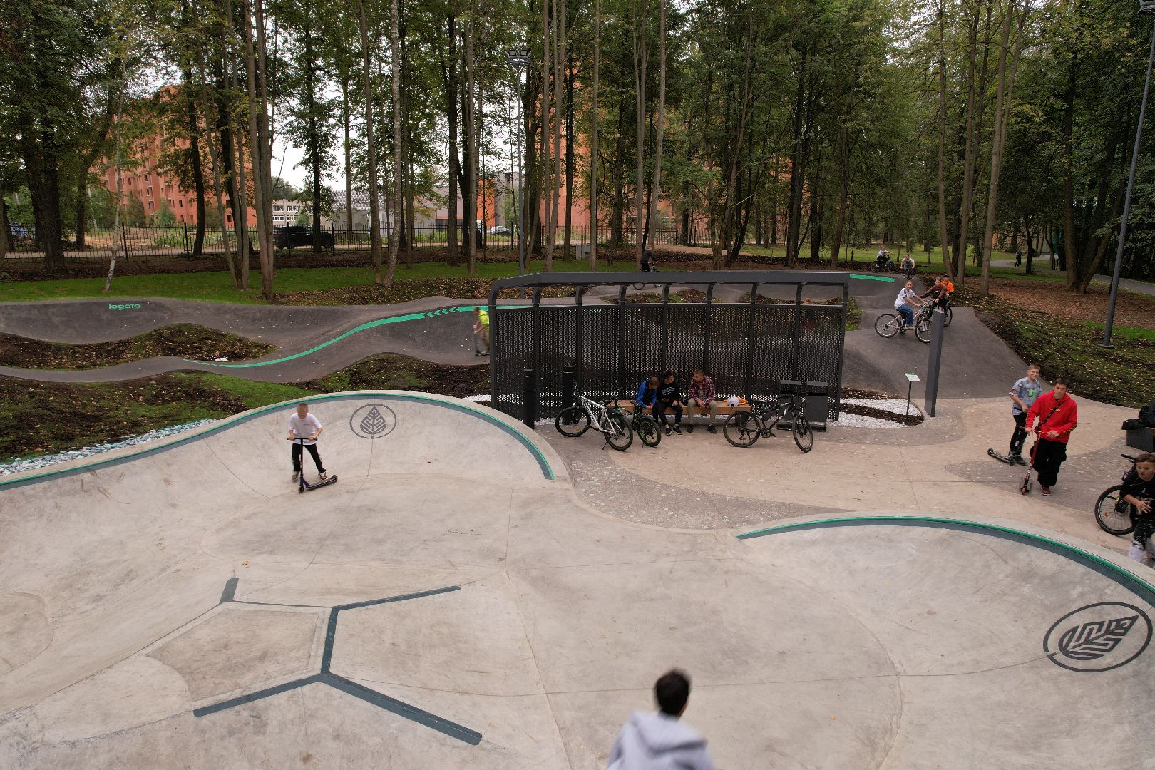 парк, пруды,сергиев посад, видео с коптера,