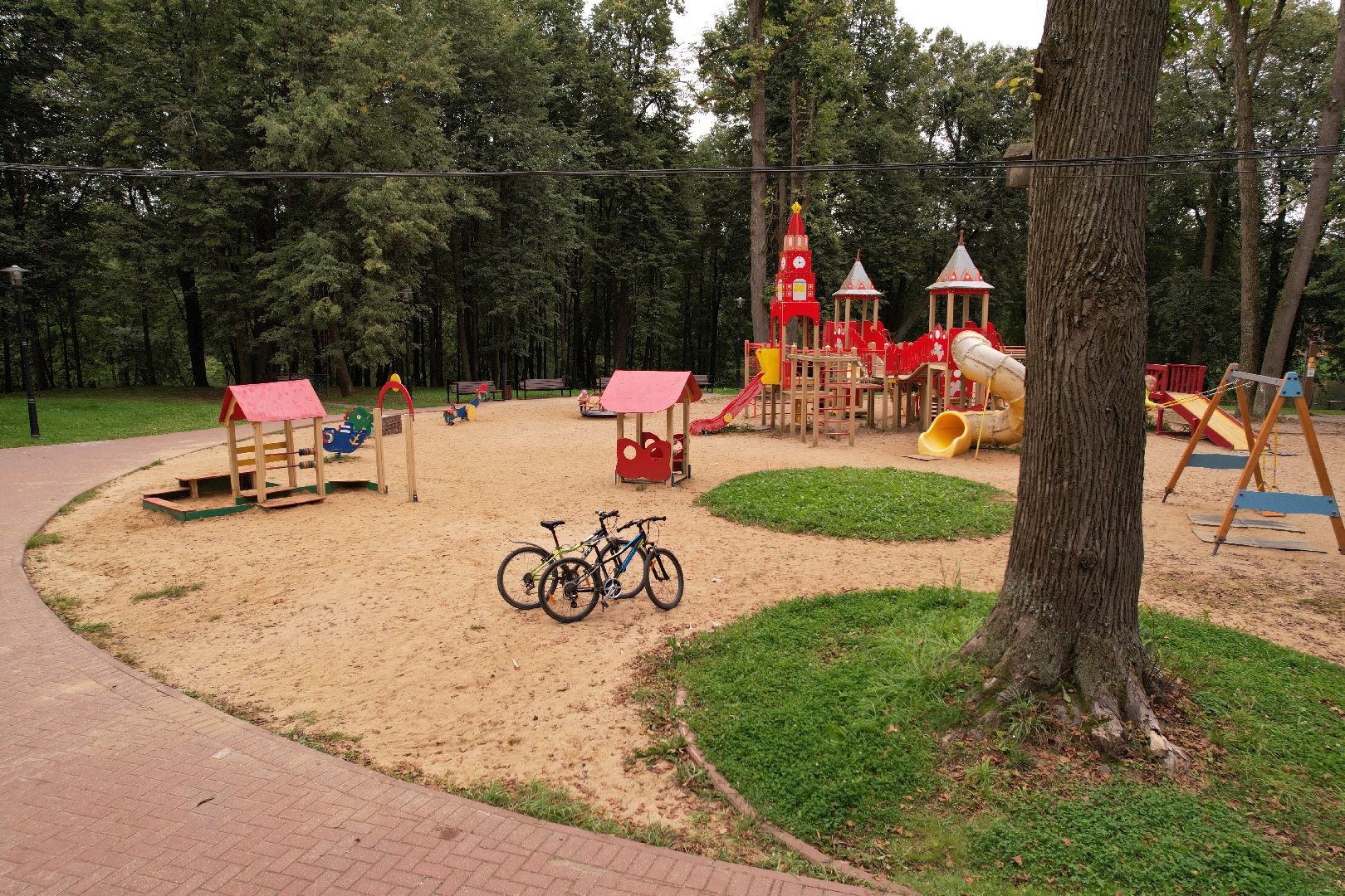 парк, пруды,сергиев посад, видео с коптера,