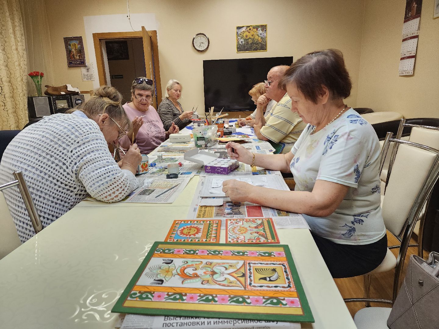 традиции, рисование, пенсионеры, пушкино,