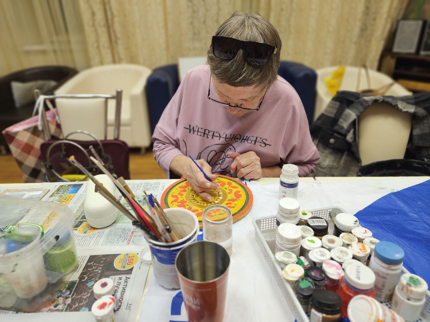 традиции, рисование, пенсионеры, пушкино,