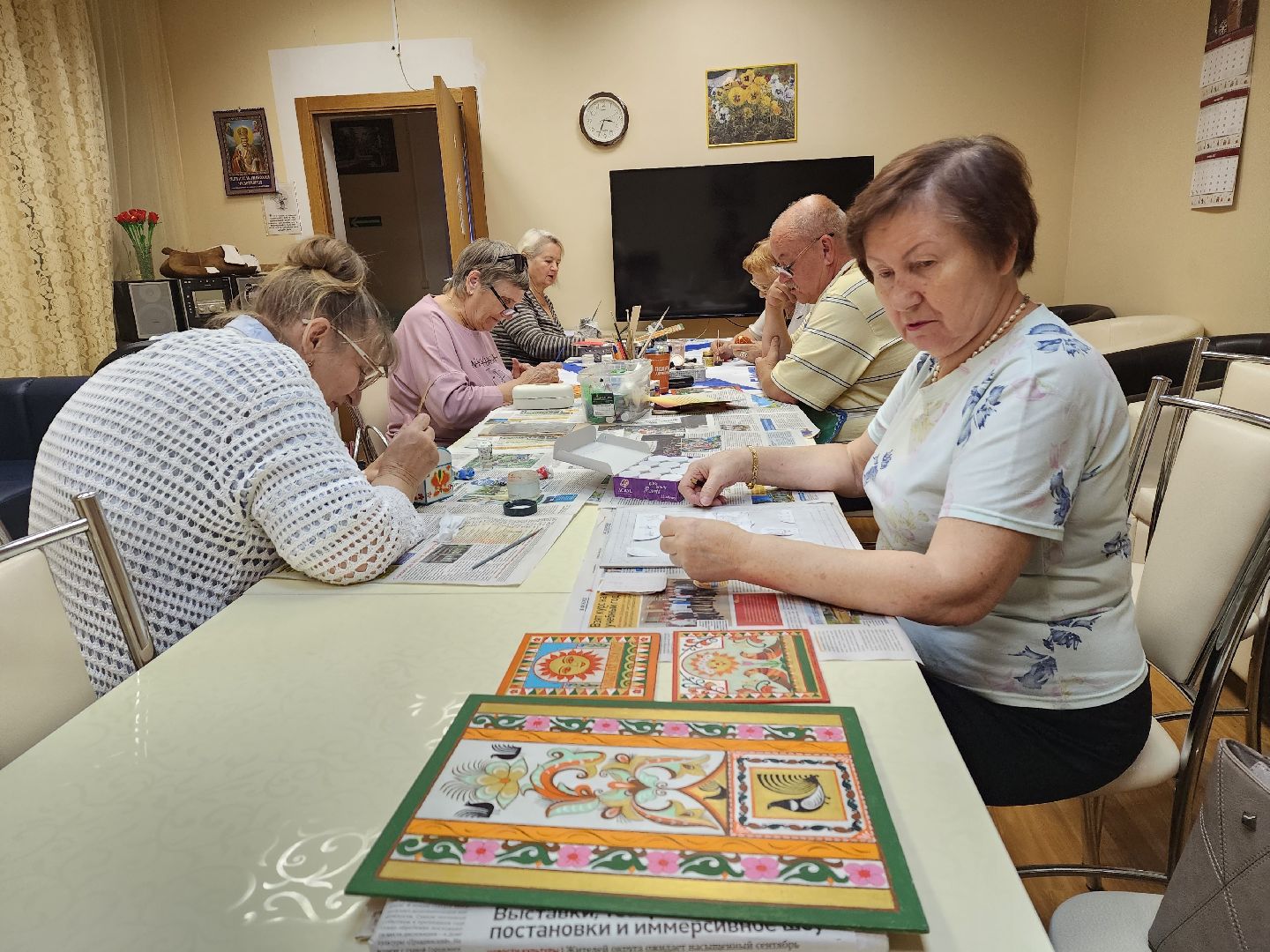 традиции, рисование, пенсионеры, пушкино,