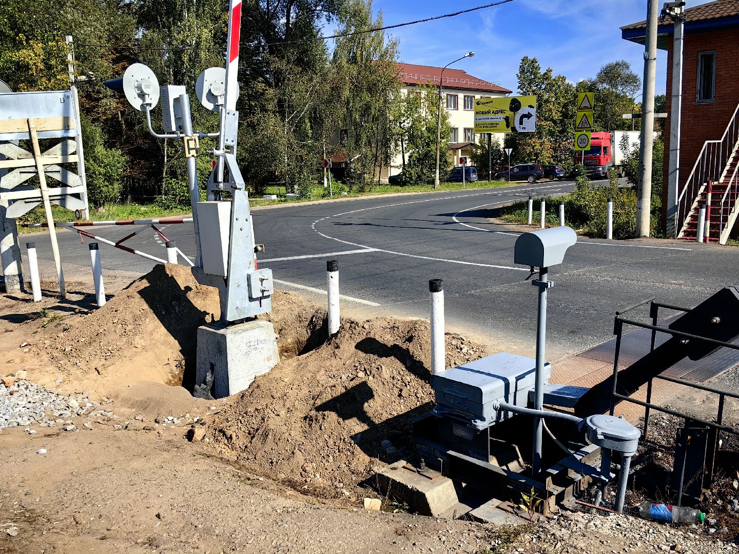 Шлагбаум, замена, ПАШ, дорога, автомобили