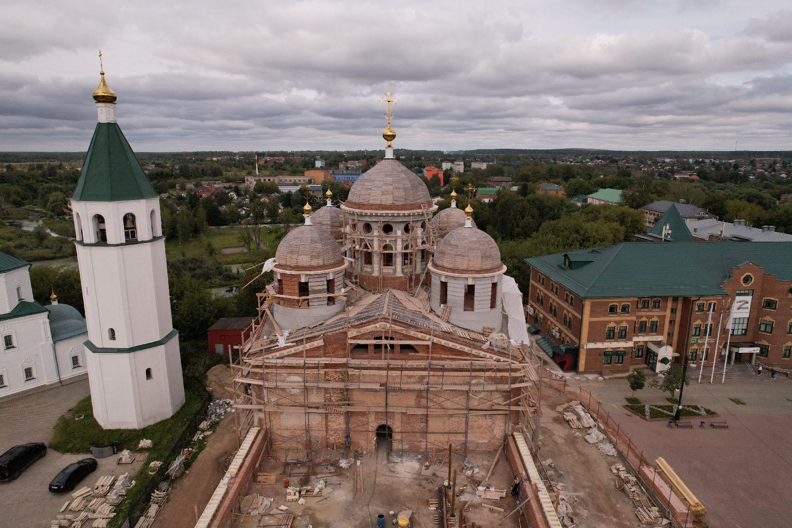 туризм, клин,церковь, видео с коптера,