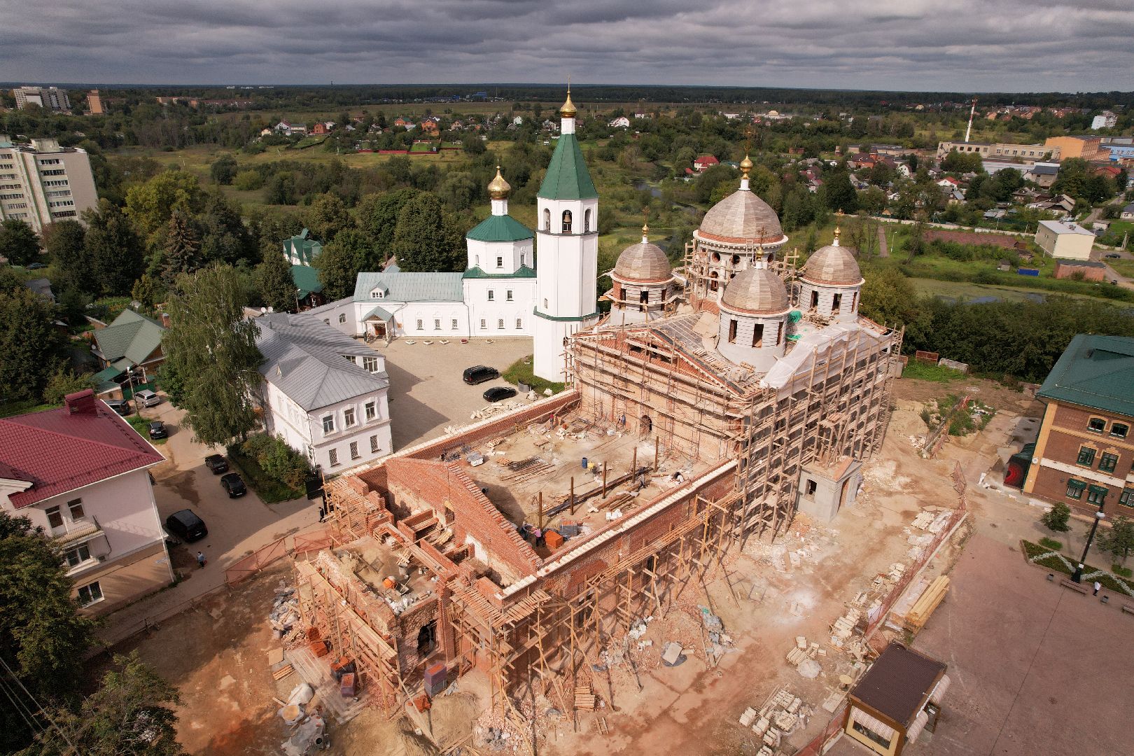 туризм, клин,церковь, видео с коптера,