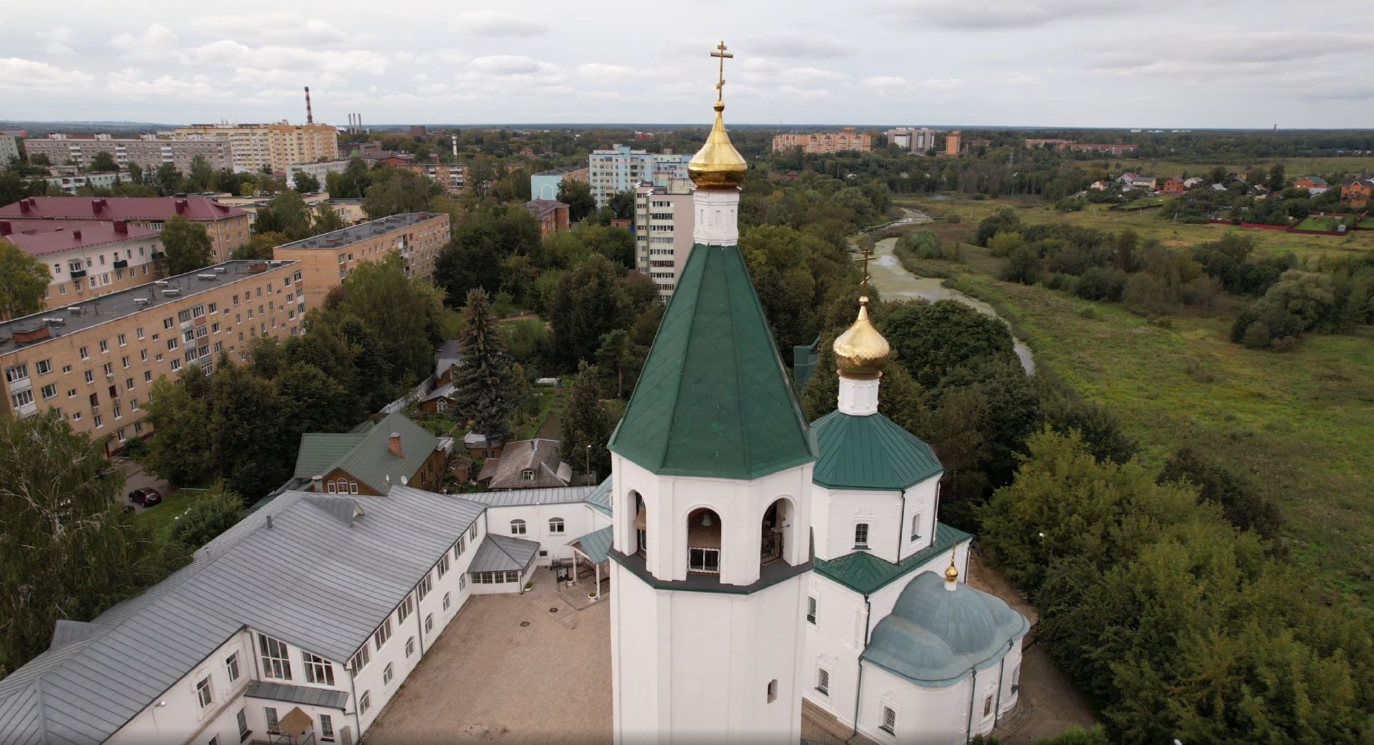 Клин, церковь, видео с коптера,