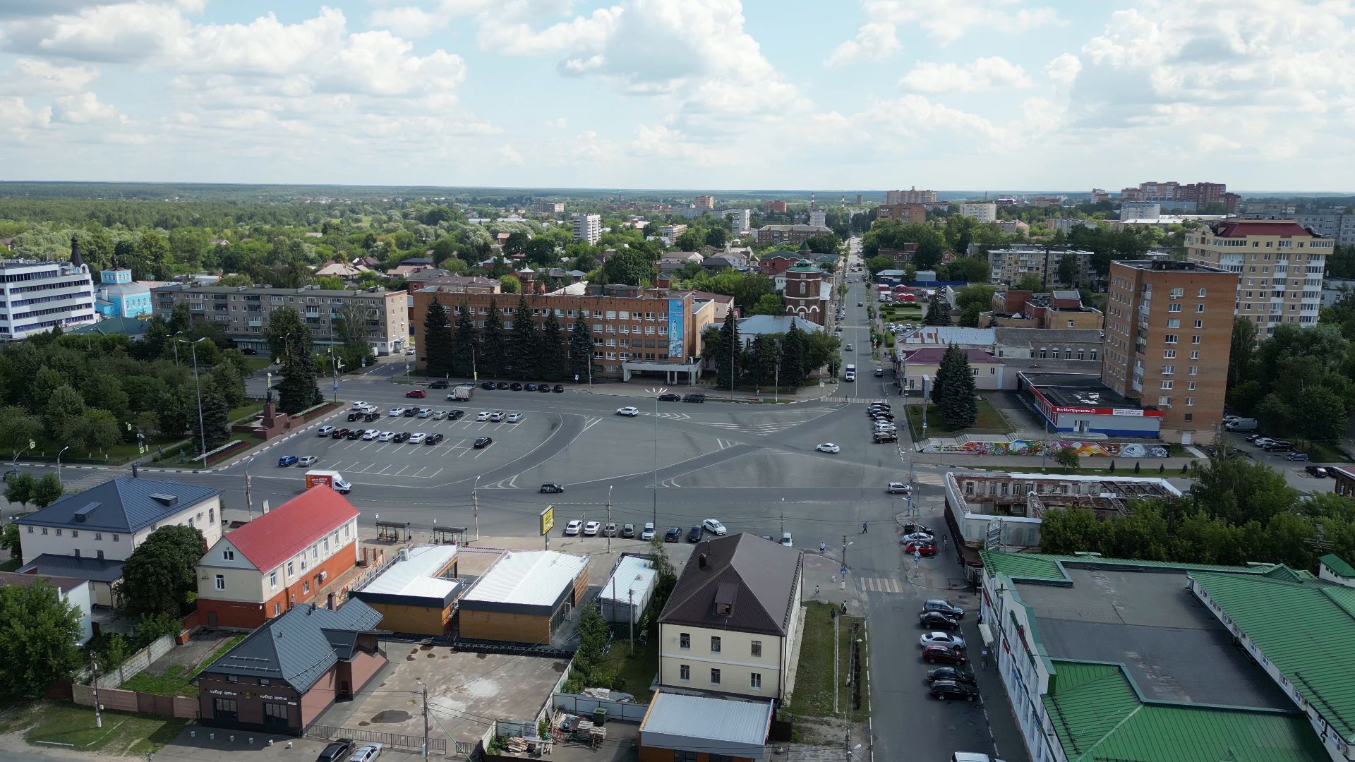 площадь, павловский посад,видео с коптера,