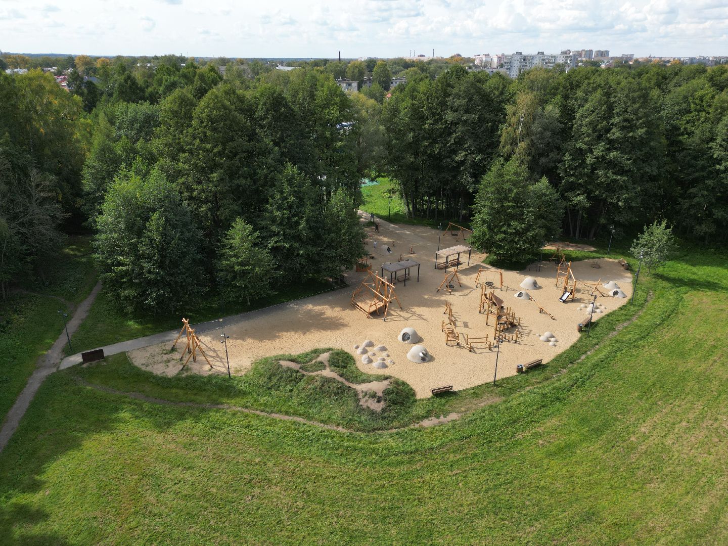 орехово-зуево, парки, благоустройство,видео с коптера,