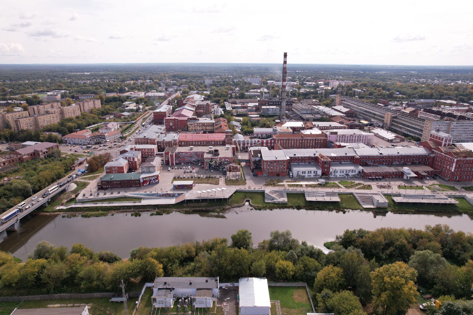 орехово-зуево, благоустройство, набережная,видео с коптера,