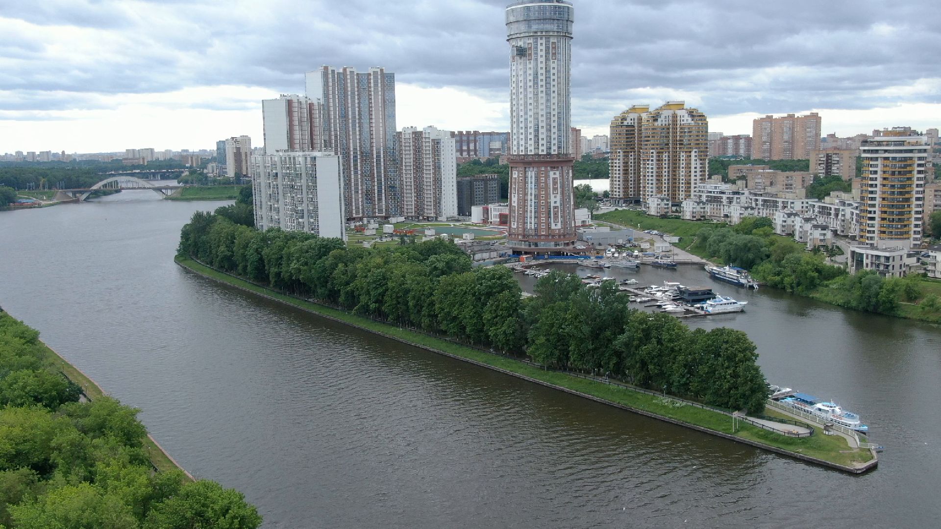 Химки, строительство, яхты,видео с коптера,