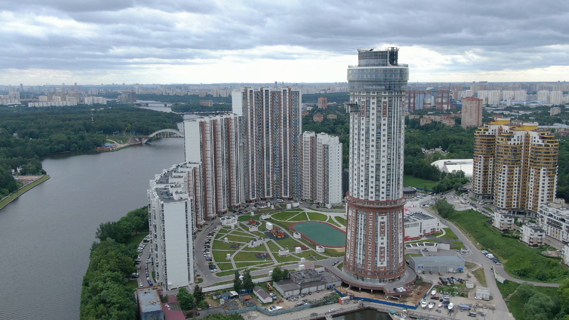 Химки, строительство, яхты,видео с коптера,