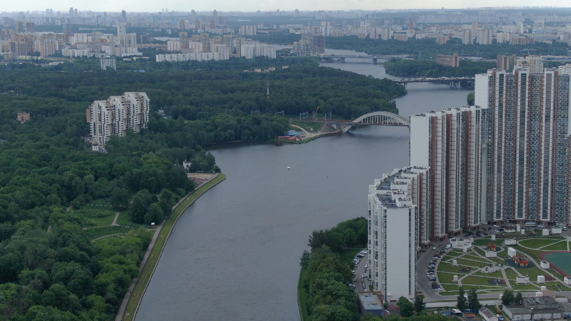 Химки, строительство, яхты,видео с коптера,