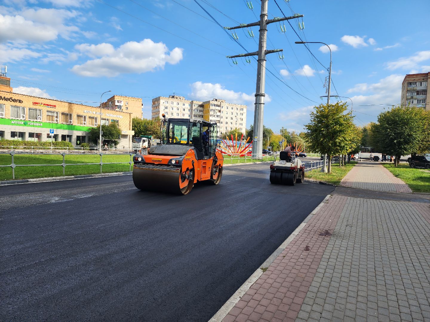 строительство дорог, дороги, серпухов, улица горького, асфальтобетон,