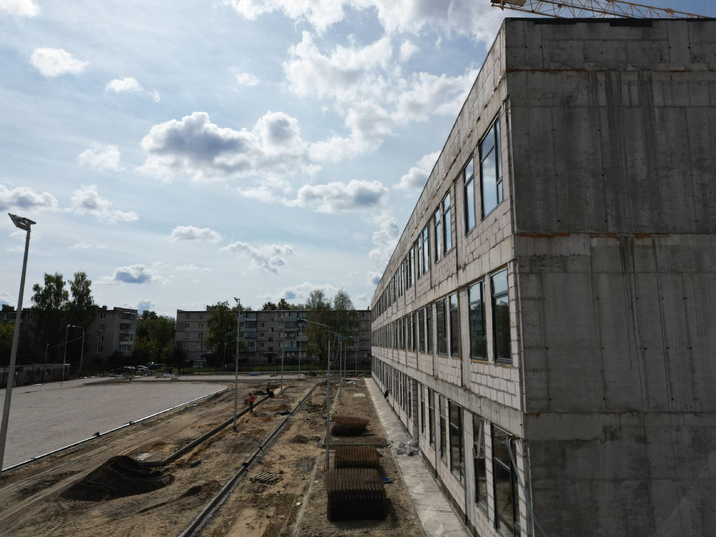 школа, строительство, орехово-зуево,видео с коптера,