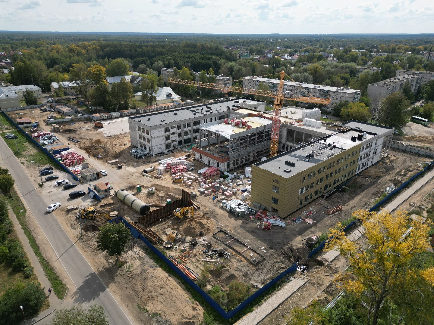 школа, строительство, орехово-зуево,видео с коптера,