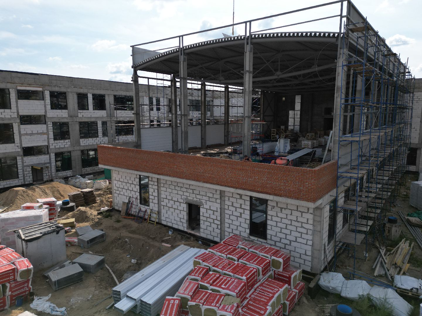 школа, строительство, орехово-зуево,видео с коптера,