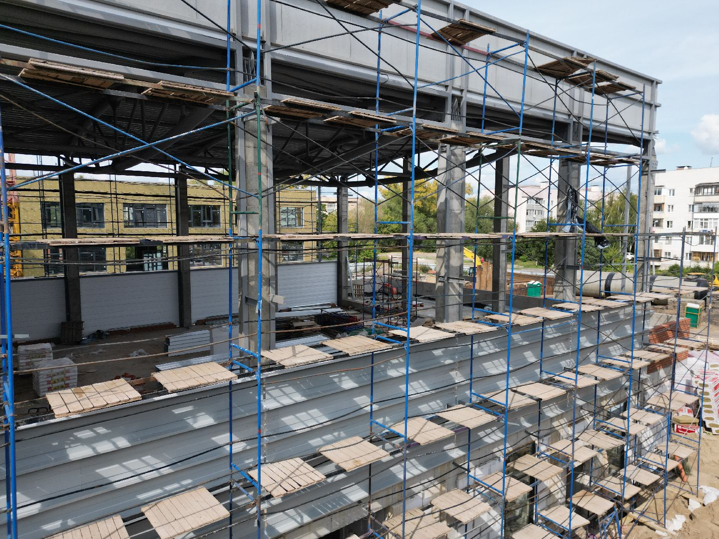 школа, строительство, орехово-зуево,видео с коптера,