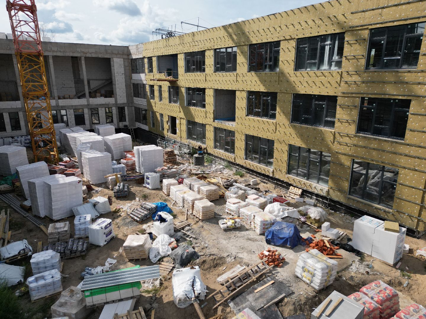 школа, строительство, орехово-зуево,видео с коптера,