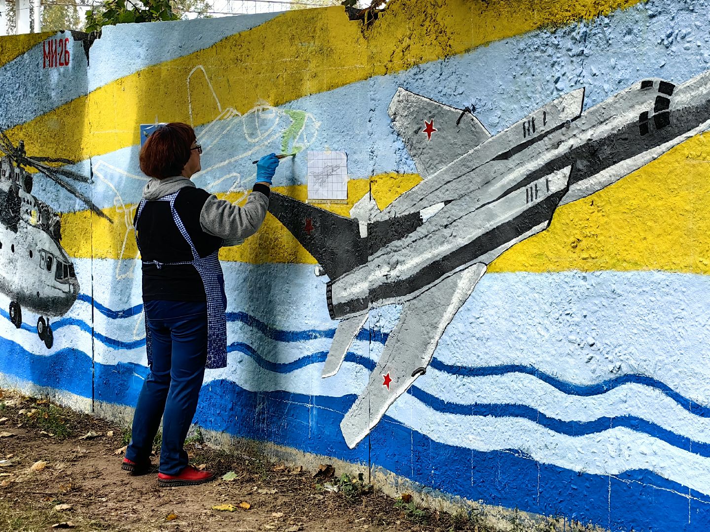 художник, роспись, картина, авиация, самолеты,