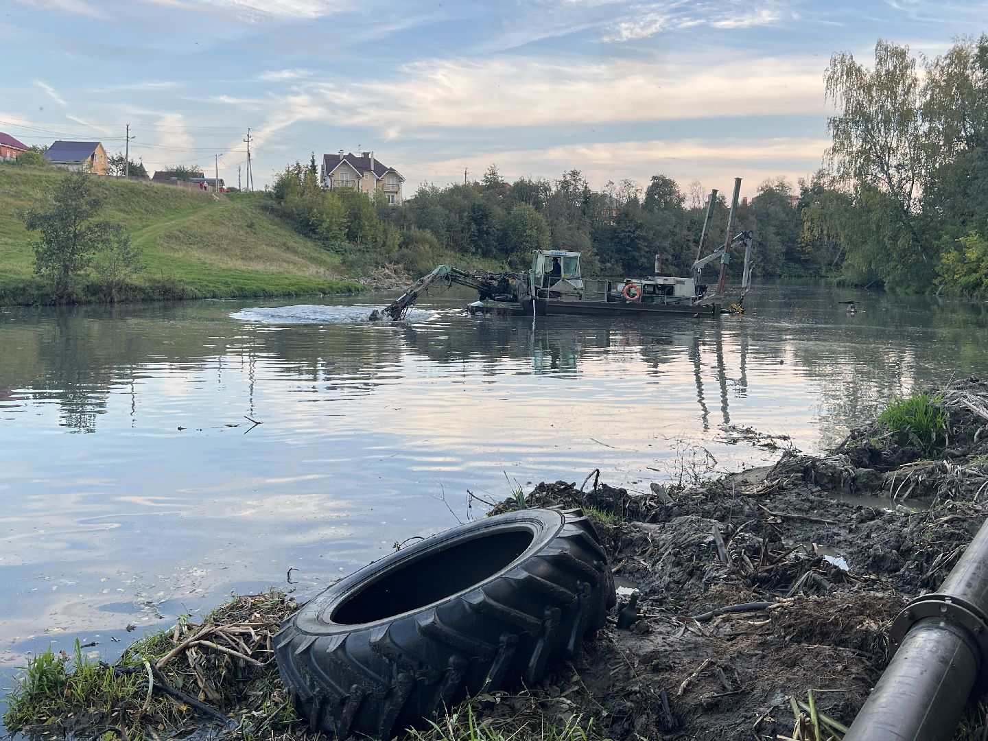 химки, благоуйстройство, река, очистка реки,
