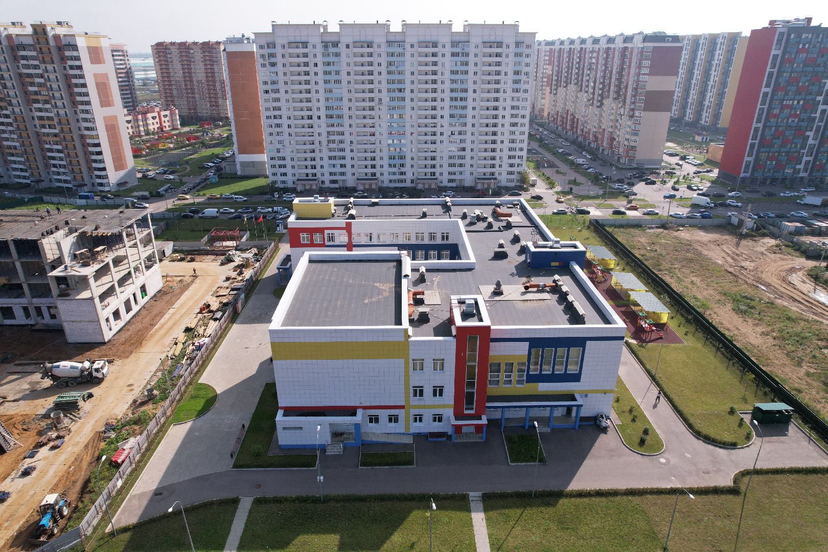 школа, домодедово, стройка,видео с коптера,
