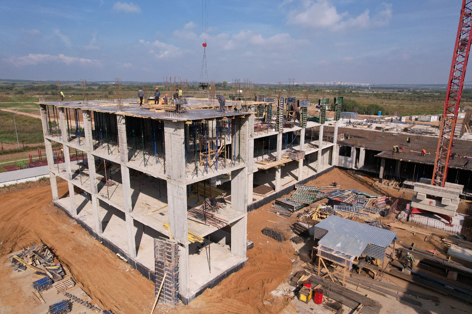 школа, домодедово, стройка,видео с коптера,