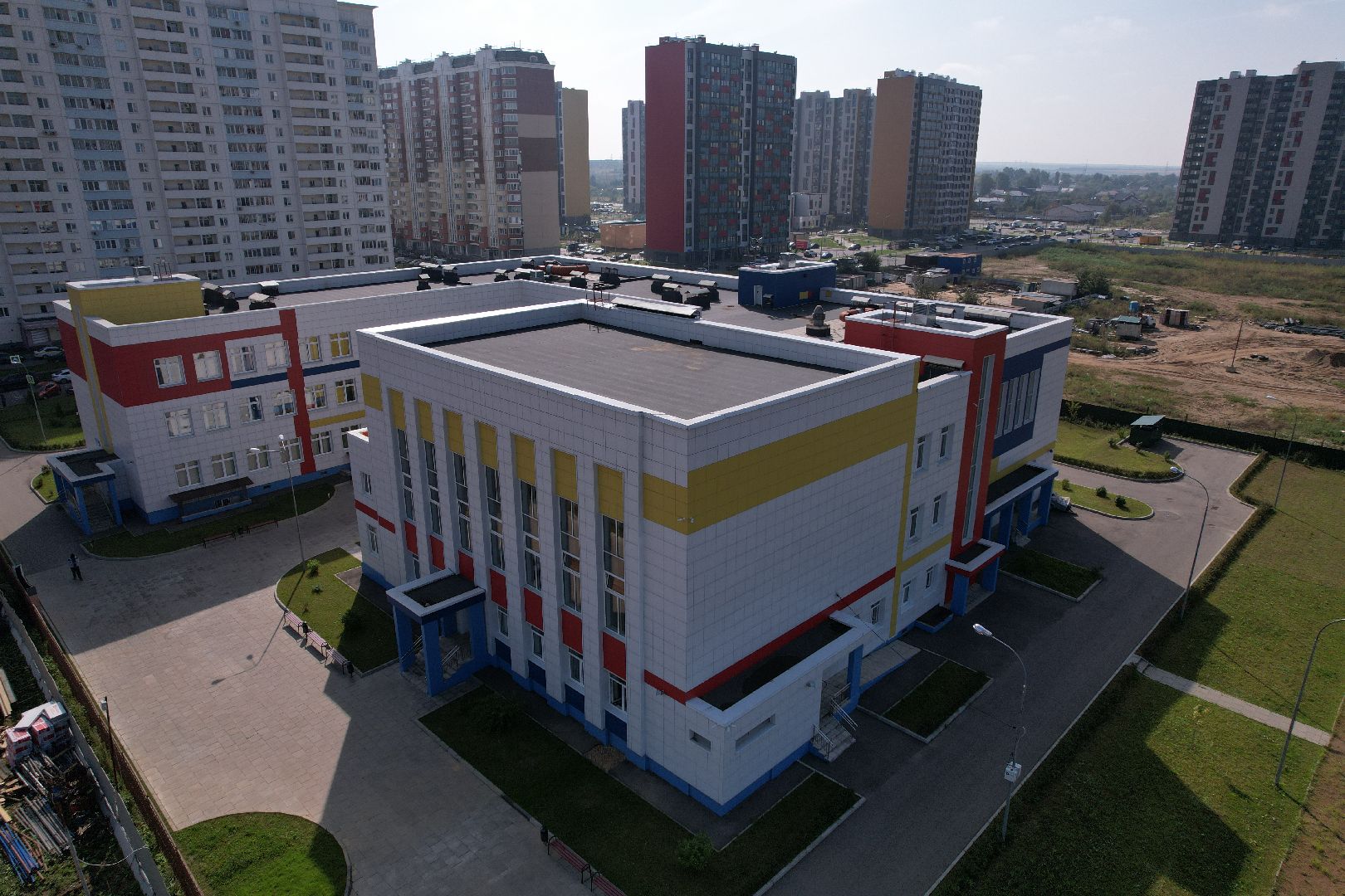 школа, домодедово, стройка,видео с коптера,