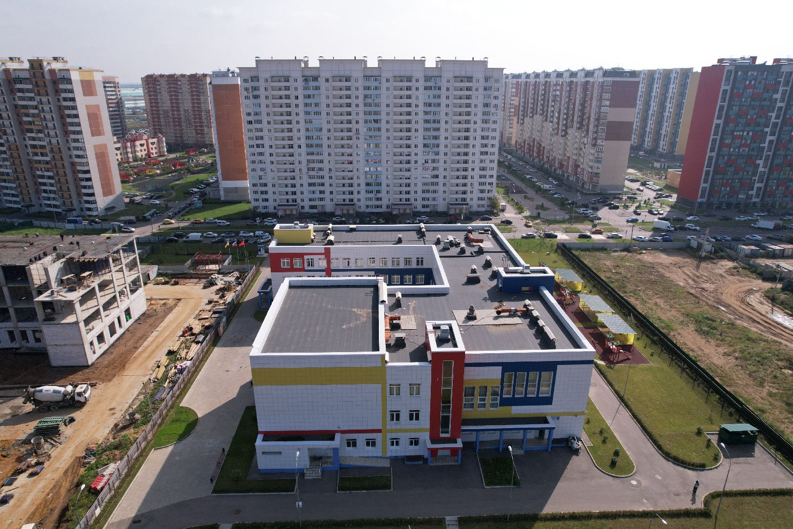 школа, домодедово, стройка,видео с коптера,