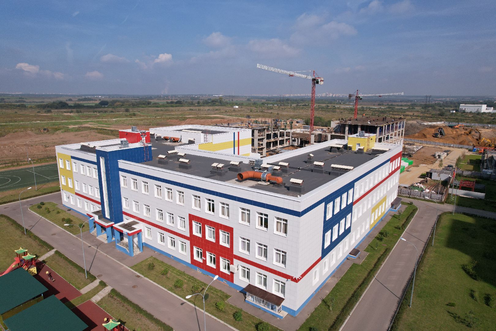 школа, домодедово, стройка,видео с коптера,