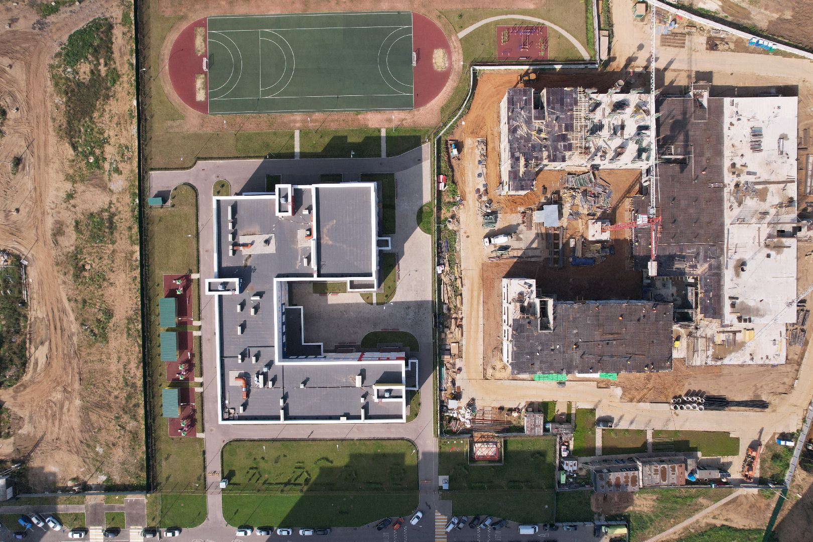 школа, домодедово, стройка,видео с коптера,