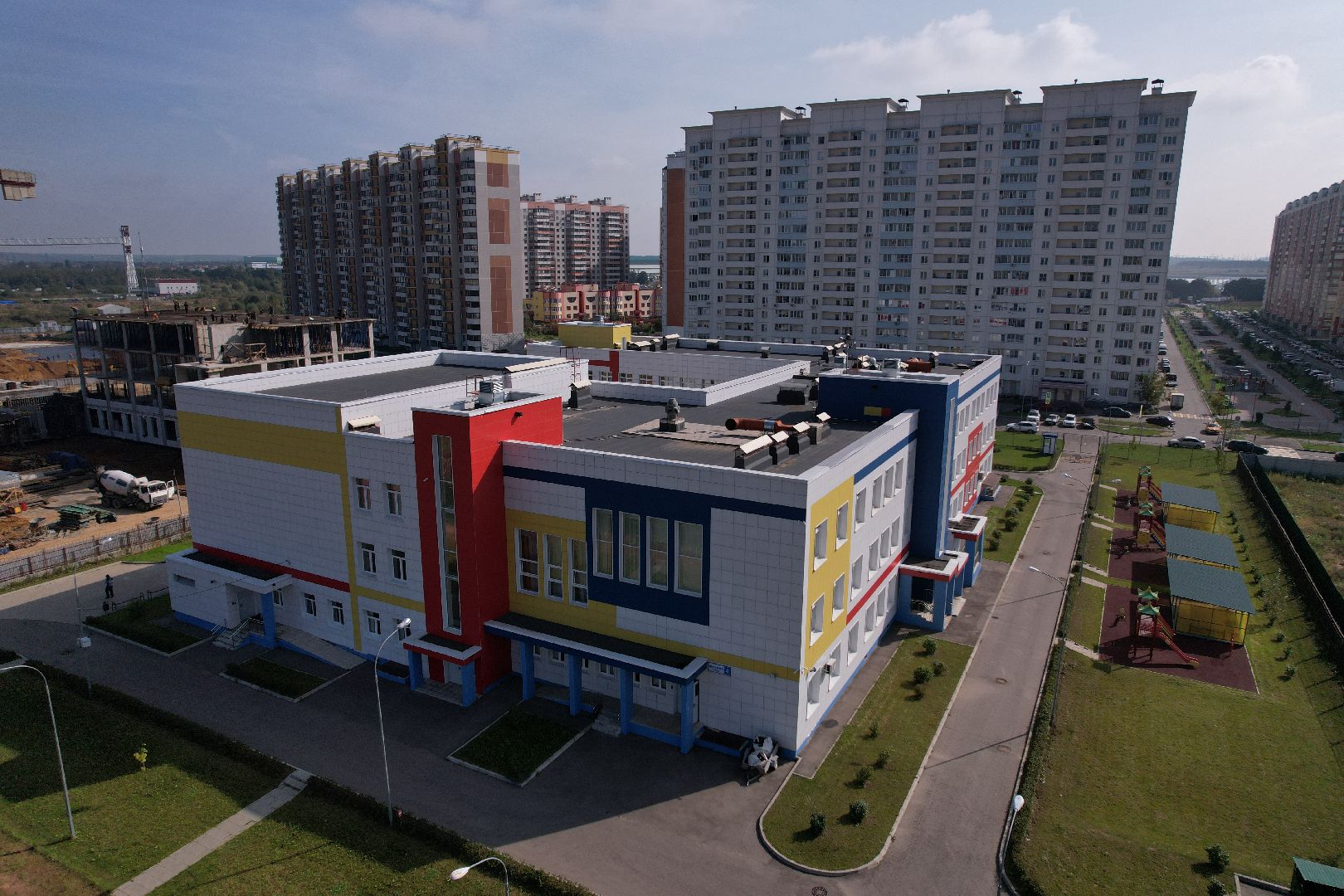 школа, домодедово, стройка,видео с коптера,