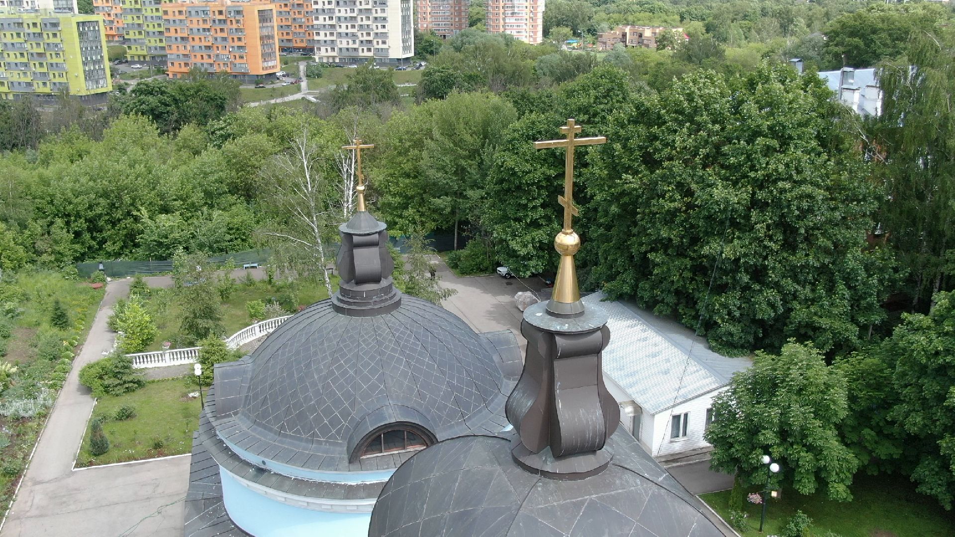 Химки, церковь, культура,видео с коптера,