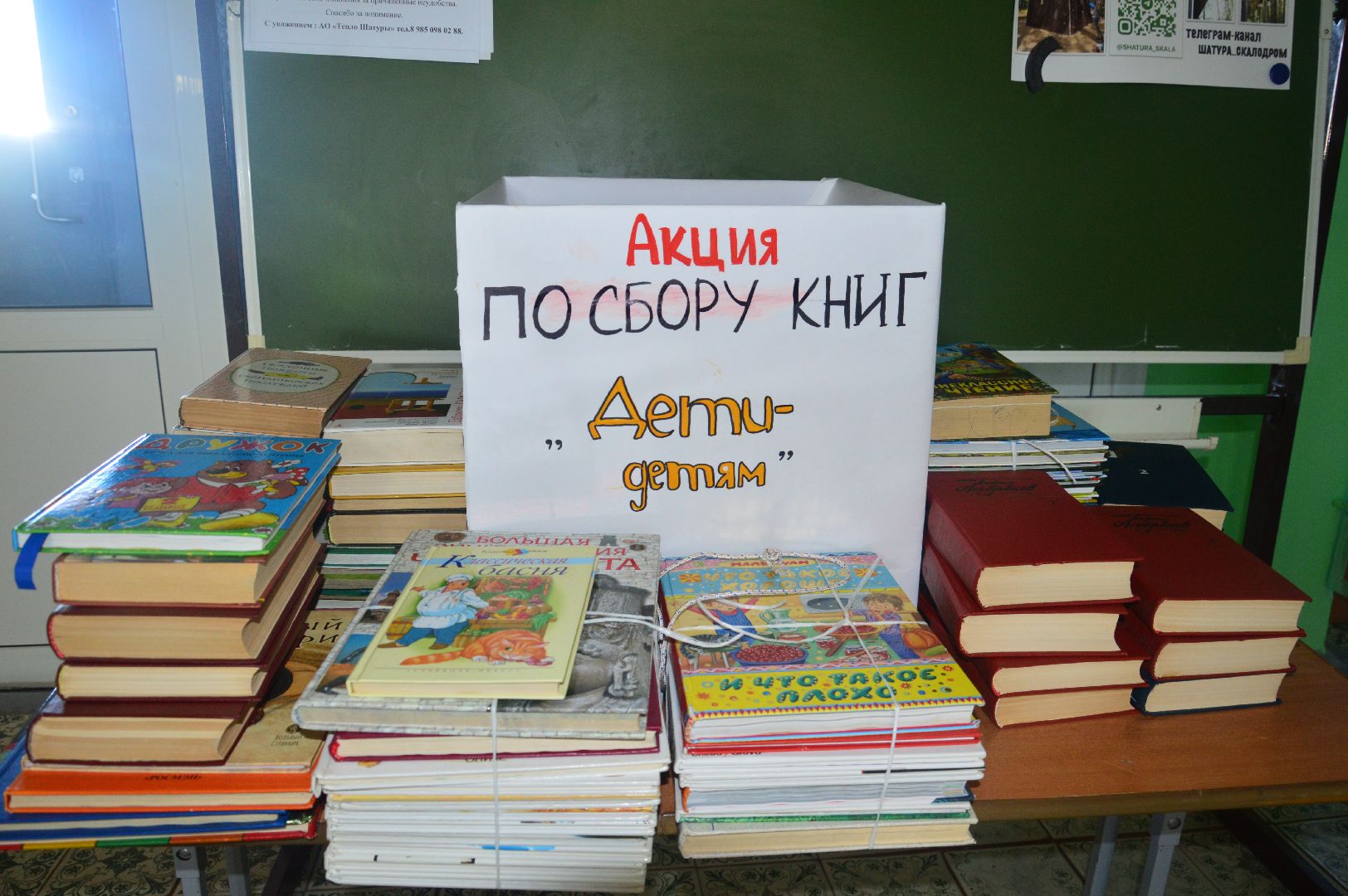 шатура, коробово, лицей, всероссийская акция, дети - детям, сбор книг для Донбасса,
