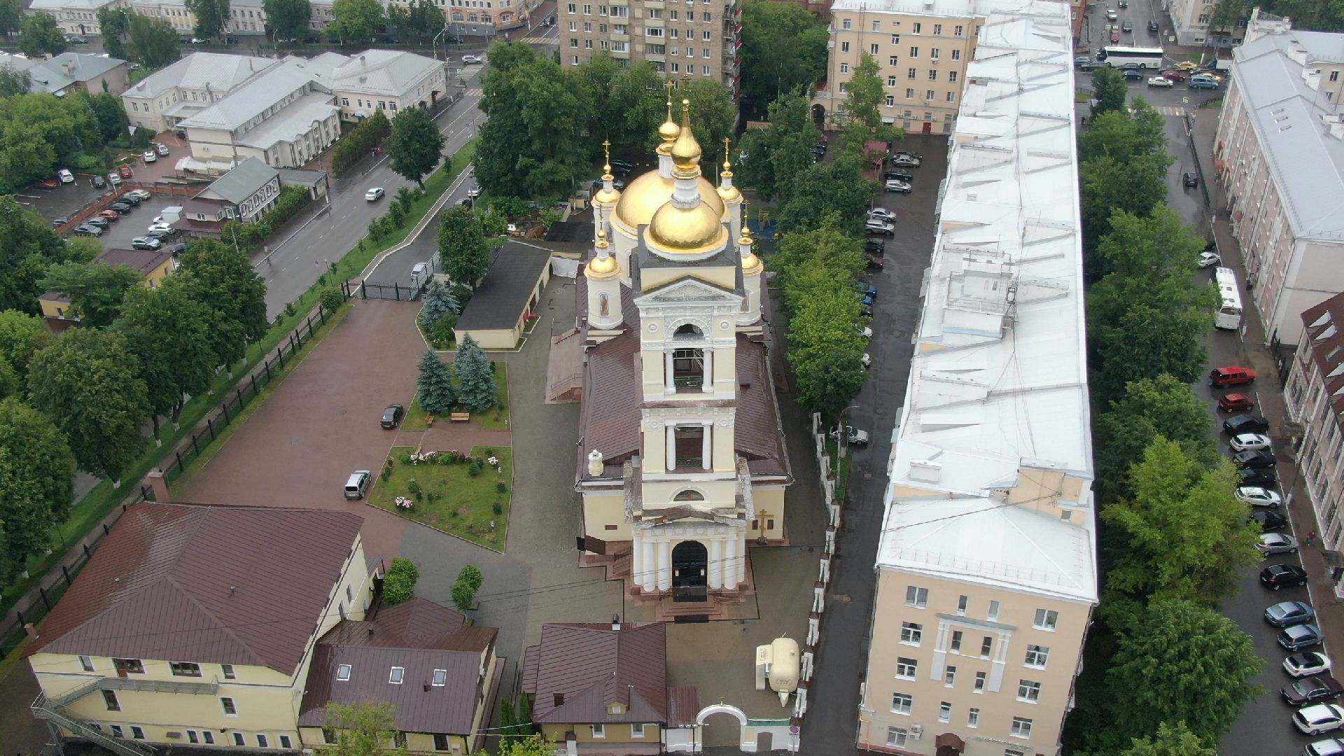 церковь, подольск, троица,видео с коптера,