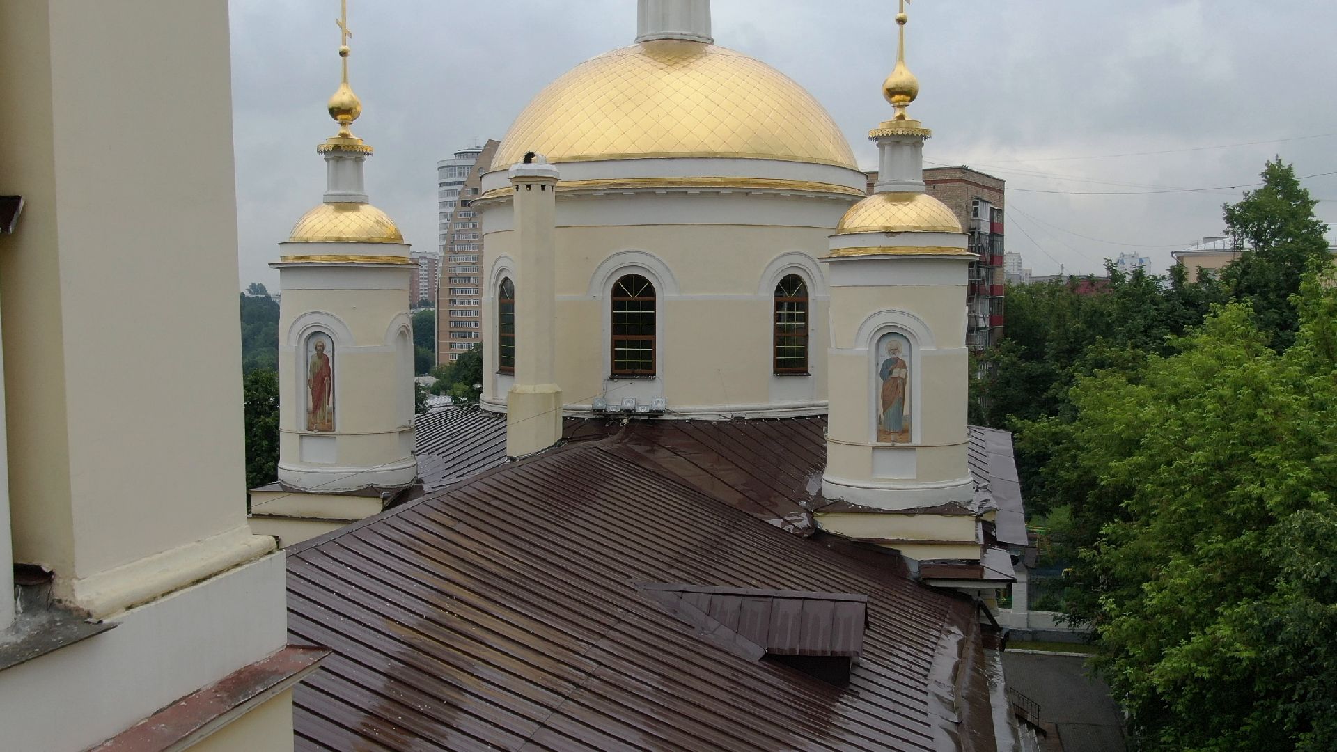 церковь, подольск, троица,видео с коптера,
