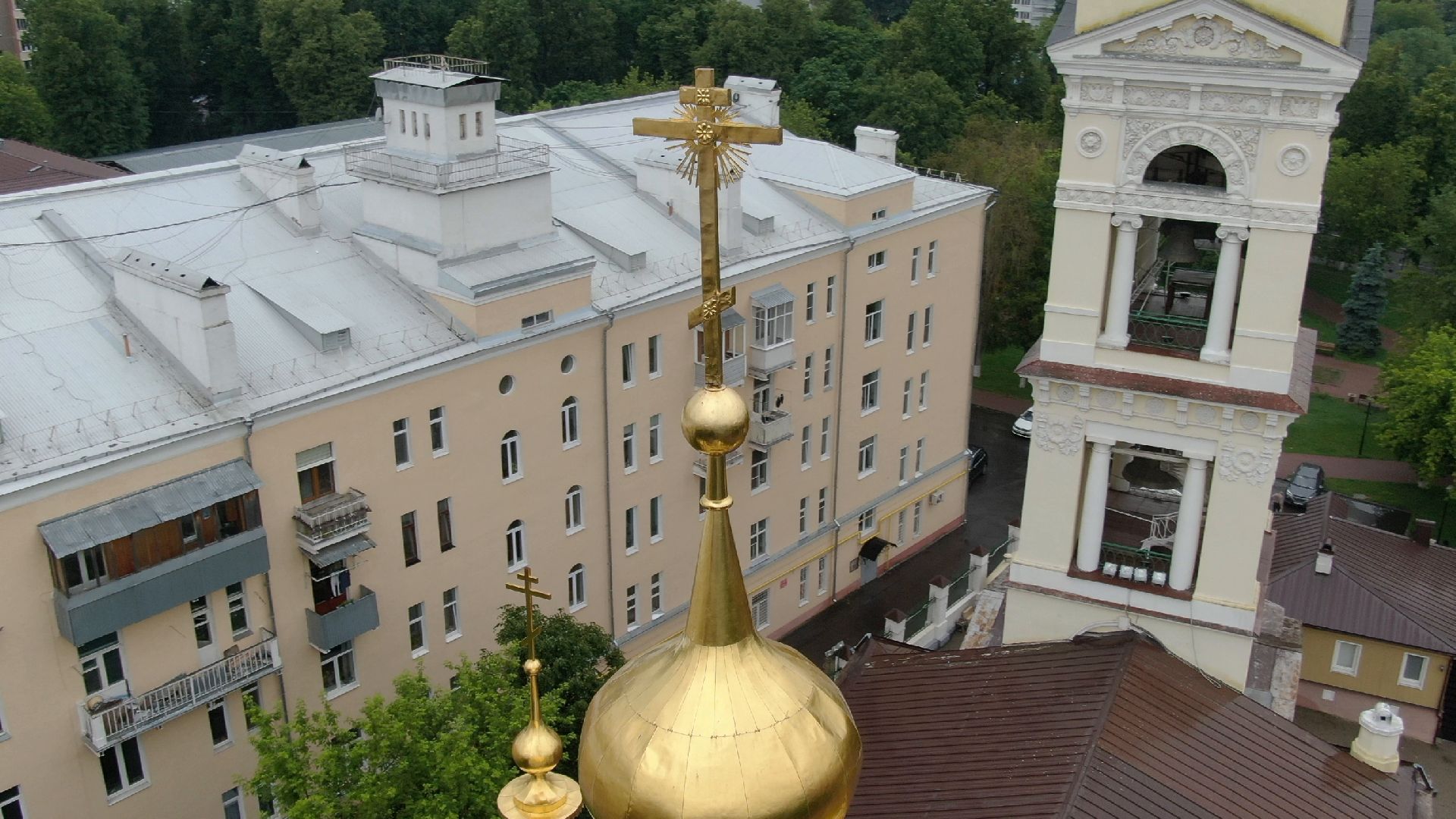 церковь, подольск, троица,видео с коптера,