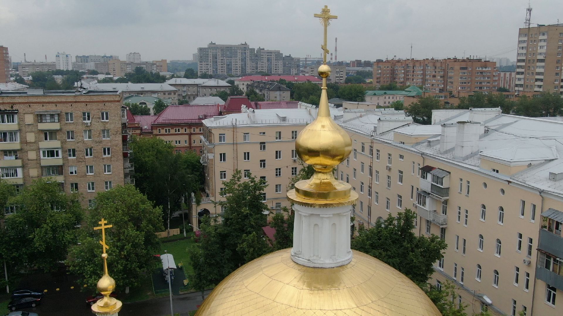 церковь, подольск, троица,видео с коптера,