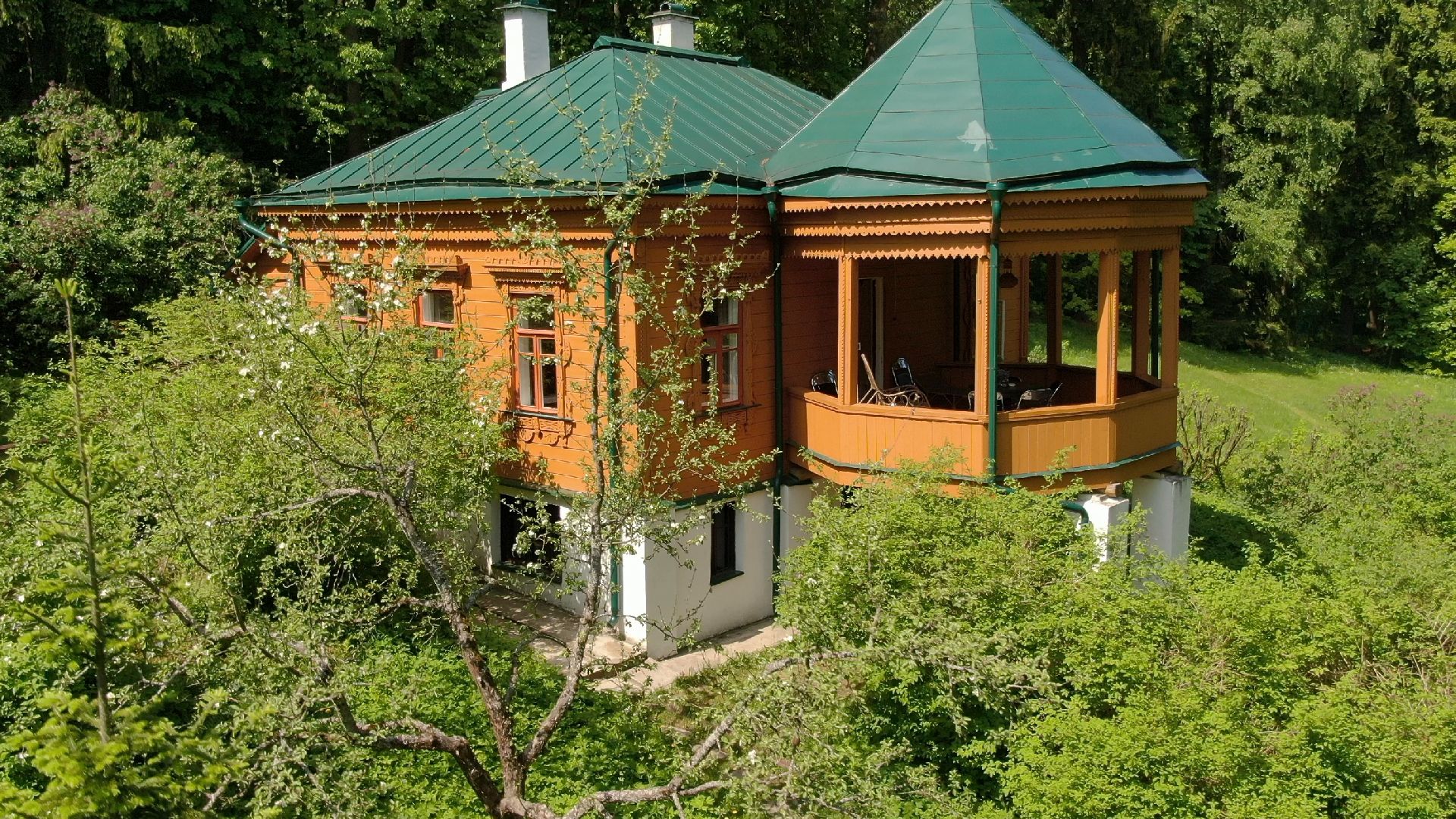 звенигород, музей, писатель, культура,видео с коптера,