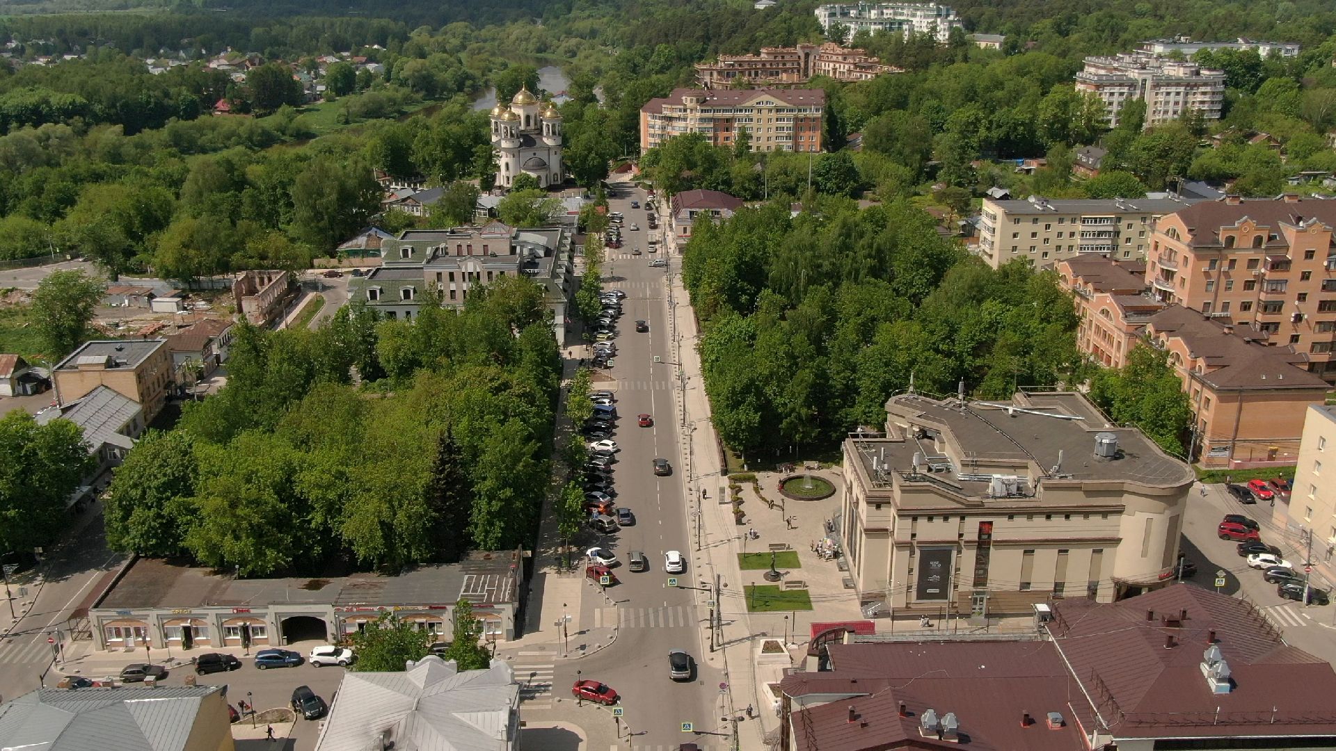 Звенигород, культура, благоустройство,видео с коптера,