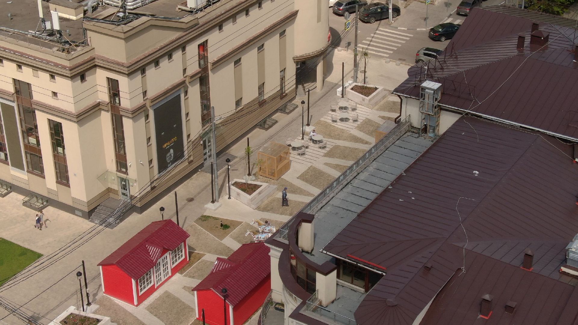 Звенигород, культура, благоустройство,видео с коптера,