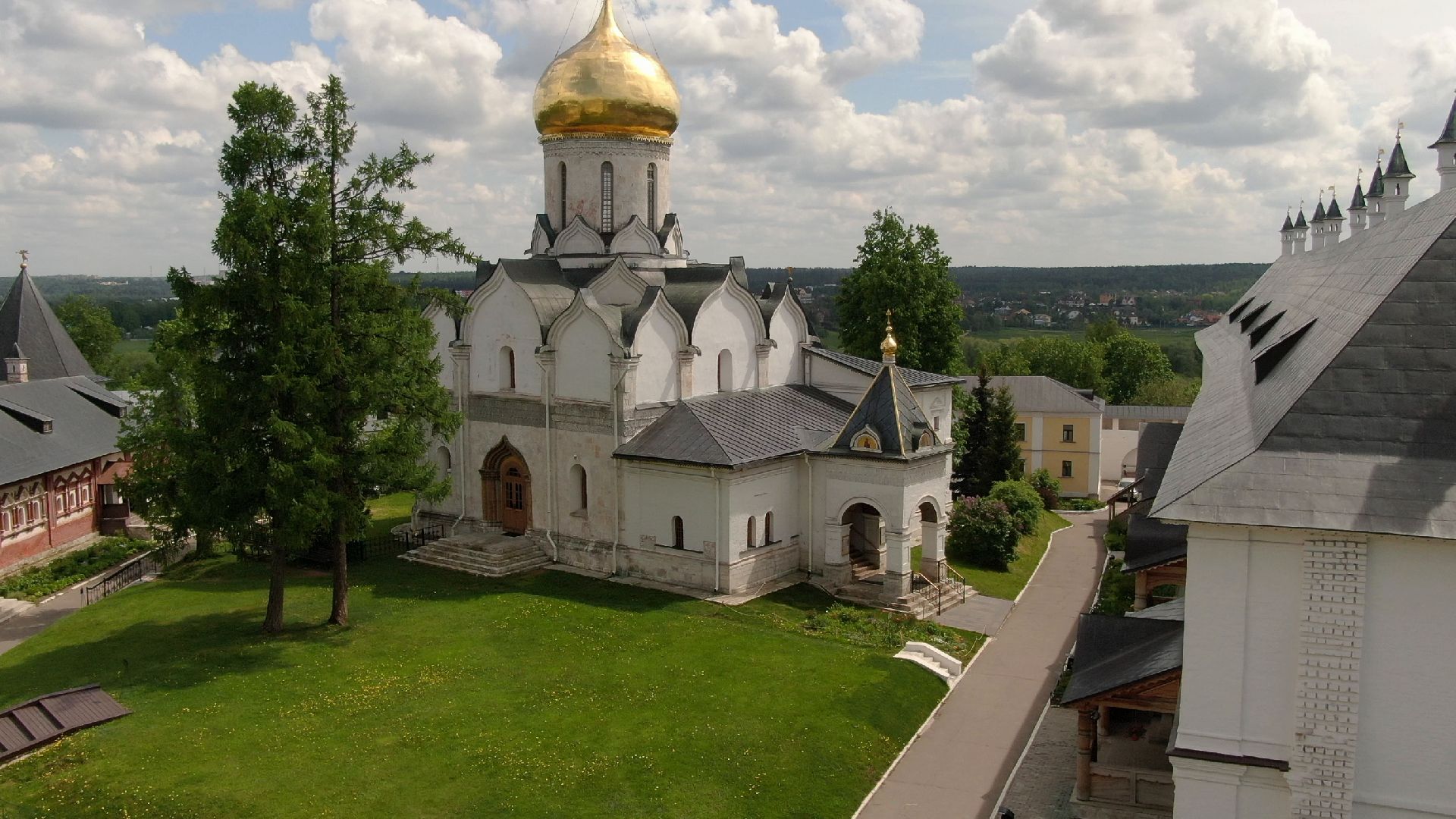 звенигород, монастырь, культура,видео с коптера,