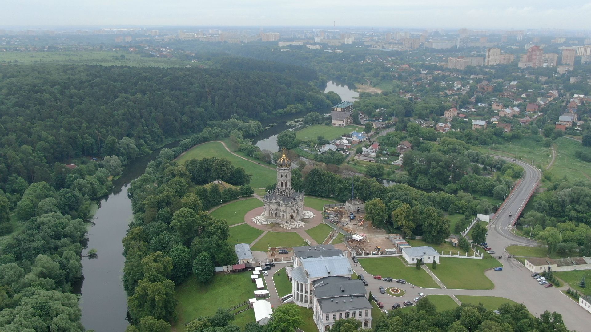 дубровицы, подольск, церковь,видео с коптера,