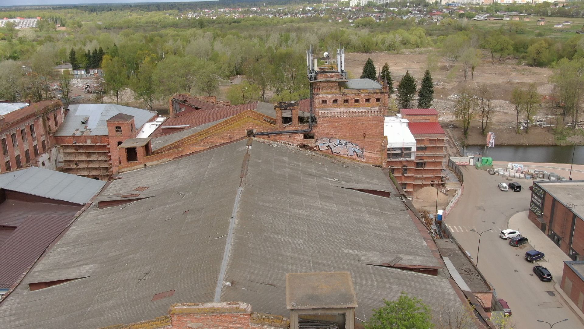 фабрика, наро-фоминск, строительство,видео с коптера,