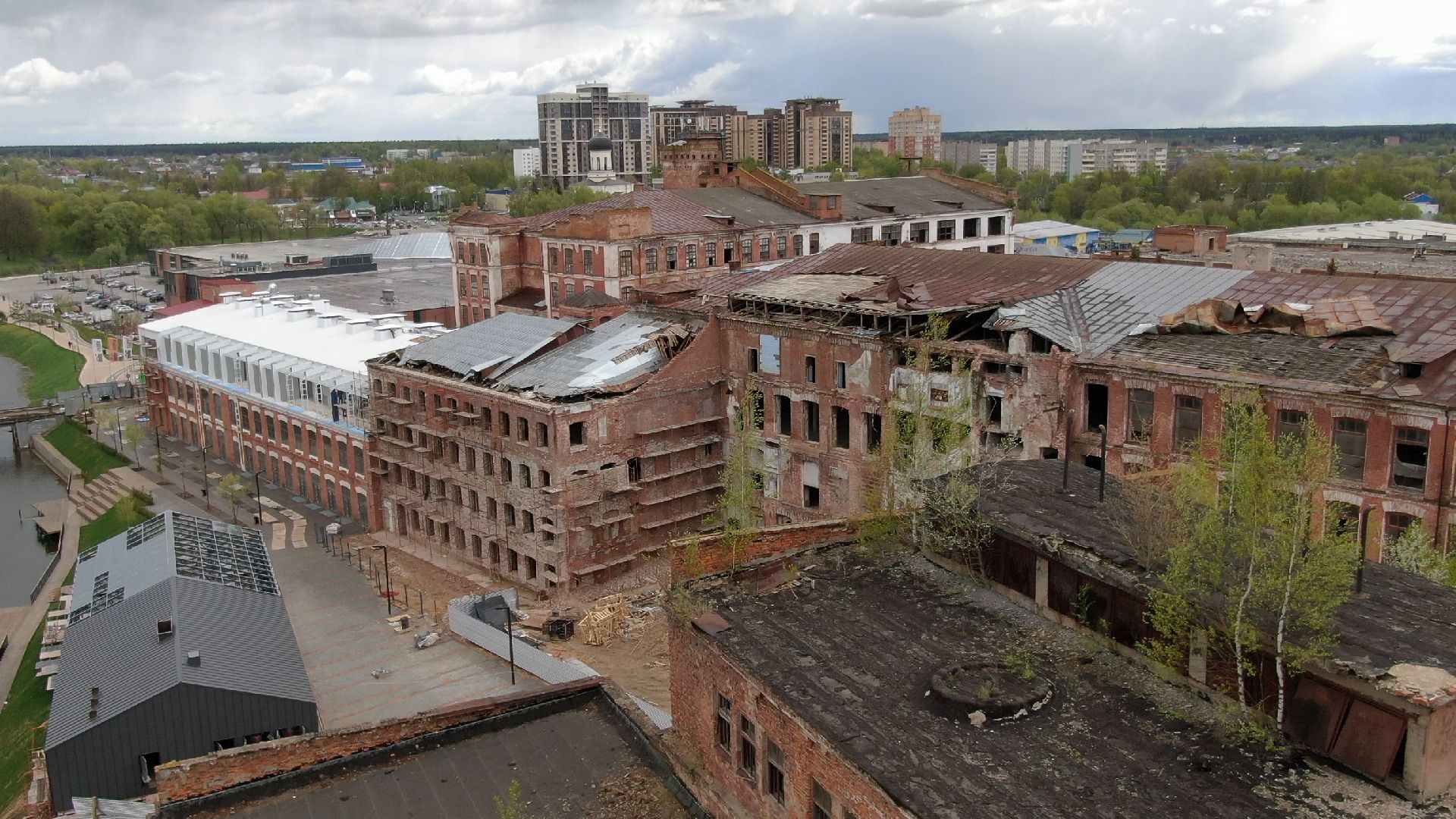 фабрика, наро-фоминск, строительство,видео с коптера,