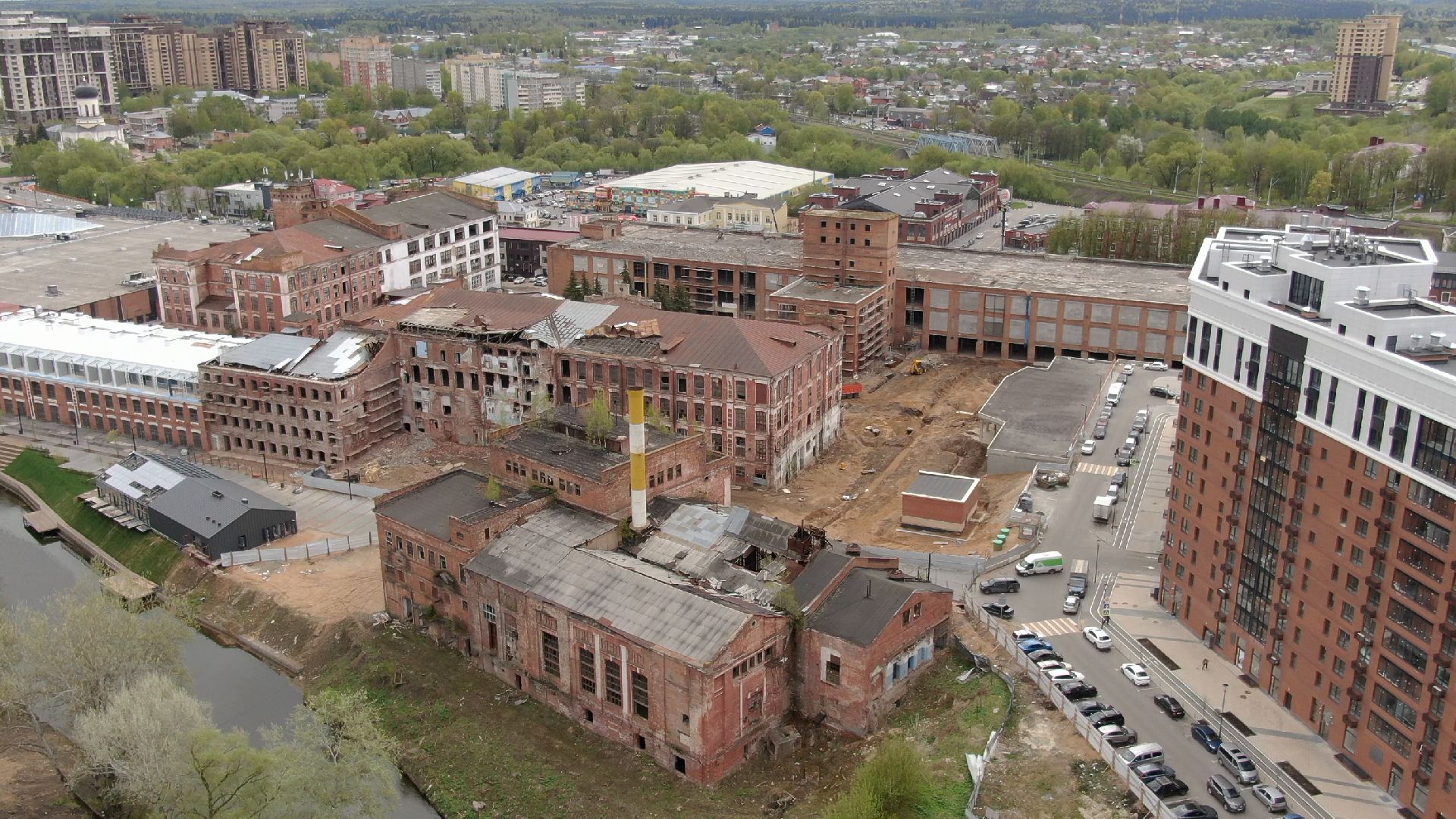 фабрика, наро-фоминск, строительство,видео с коптера,