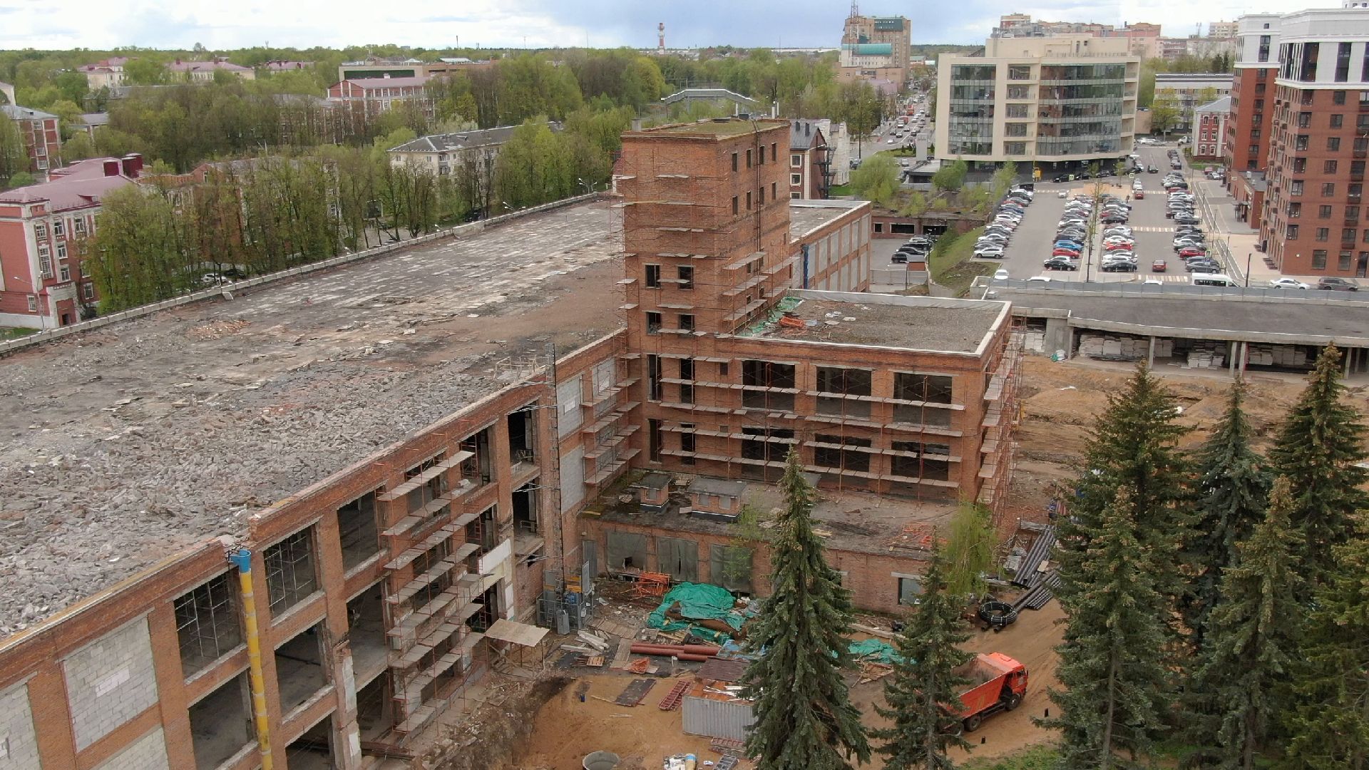 фабрика, наро-фоминск, строительство,видео с коптера,