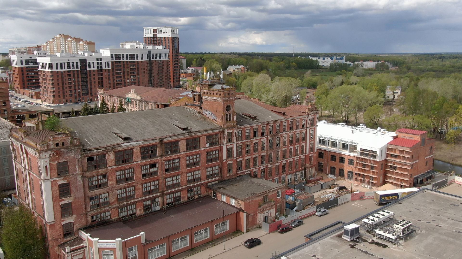 фабрика, наро-фоминск, строительство,видео с коптера,