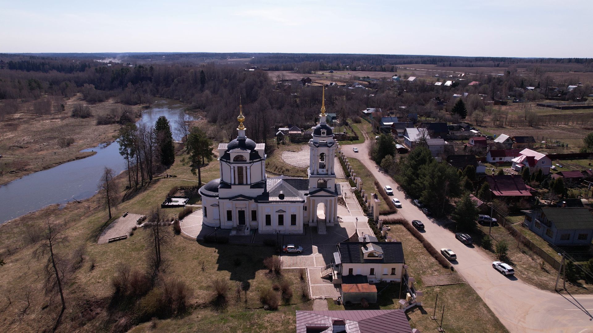 церковь, руза,видео с коптера,