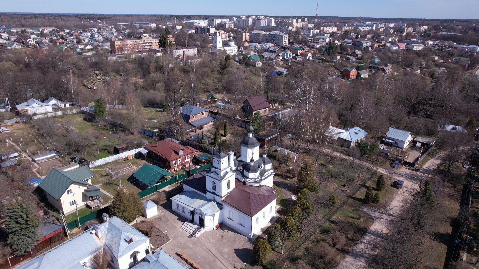 церковь, руза,видео с коптера,