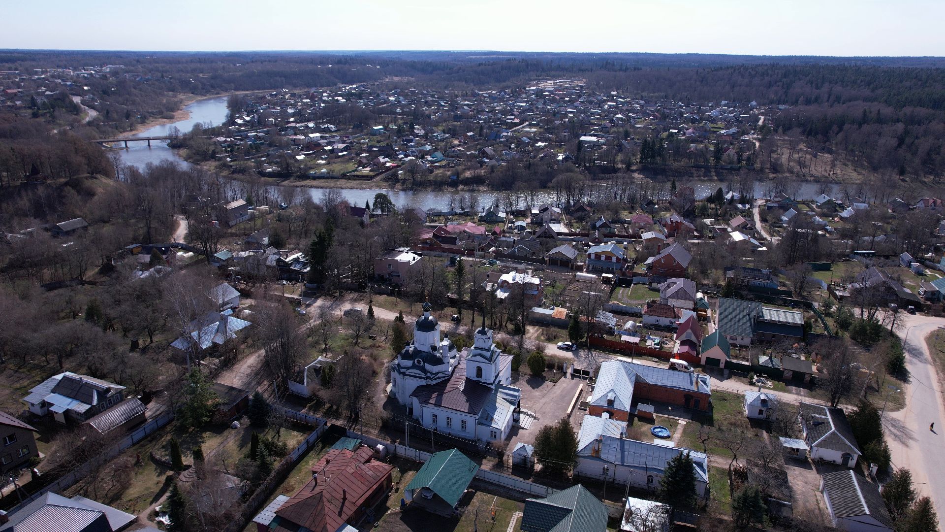 церковь, руза,видео с коптера,